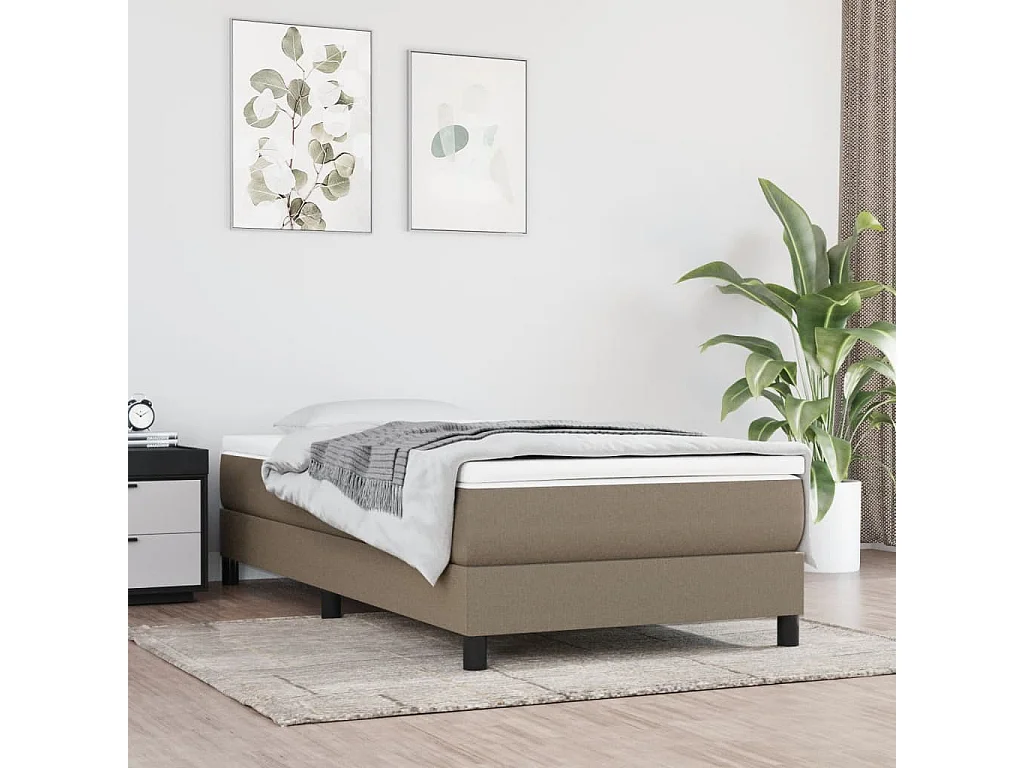 Boxspring met matras stof taupe 90x200 cm NL58159