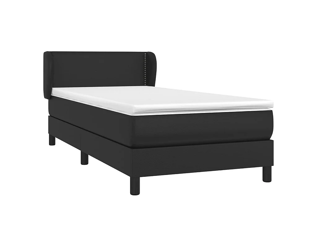 Boxspring met matras kunstleer zwart 80x200 cm NL82491