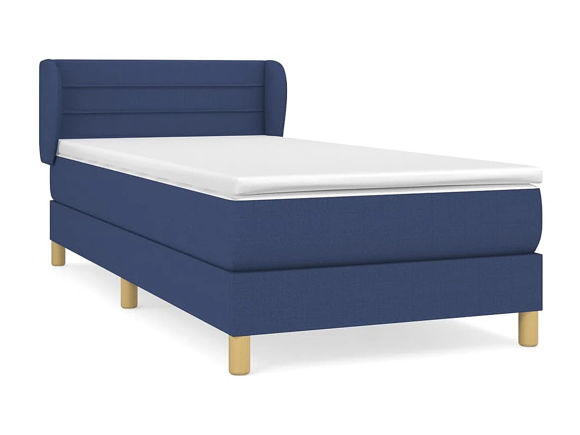 Conjunto Boxspring - 90x200 cm + Somieres + colchón tela azul ES41308