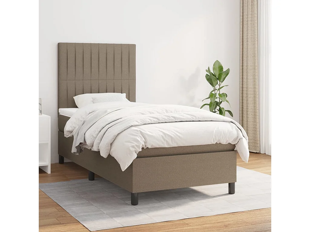 Boxspringbett mit Matratze,Bett für Schlafzimmer Taupe 90x200 cm Stoff -CFW92895