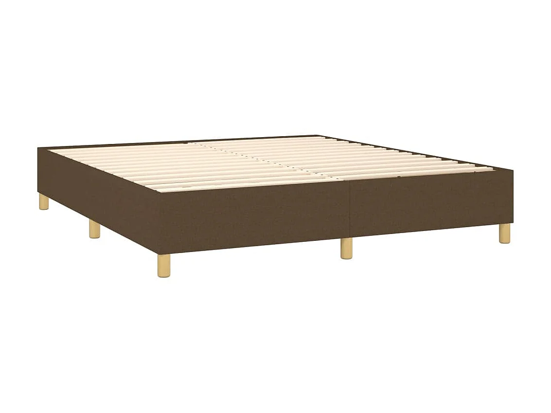 Ensemble complet boxspring - 180x200 cm + sommier à lattes de lit+ matelas + LED Marron foncé SRGW78204