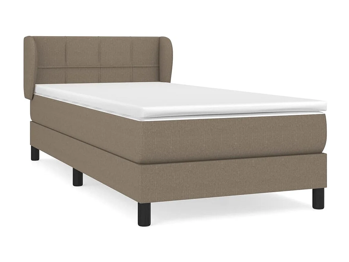 Cama continental com molas+ colchão 90x200 cm tecido castanho-acinzentado PT508470