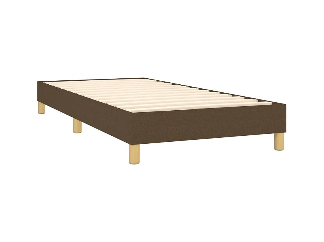 Conjunto Boxspring - 90x200 cm + Somieres + colchón LED tela marrón oscuro ES43011