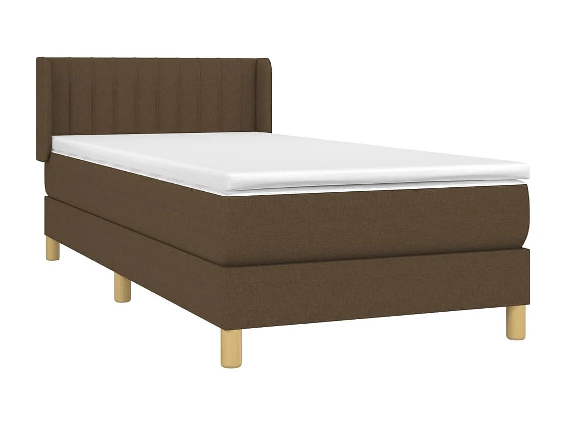 Ensemble complet boxspring - 80x200 cm + sommier tapissier + matelas Marron foncé SRGW29370