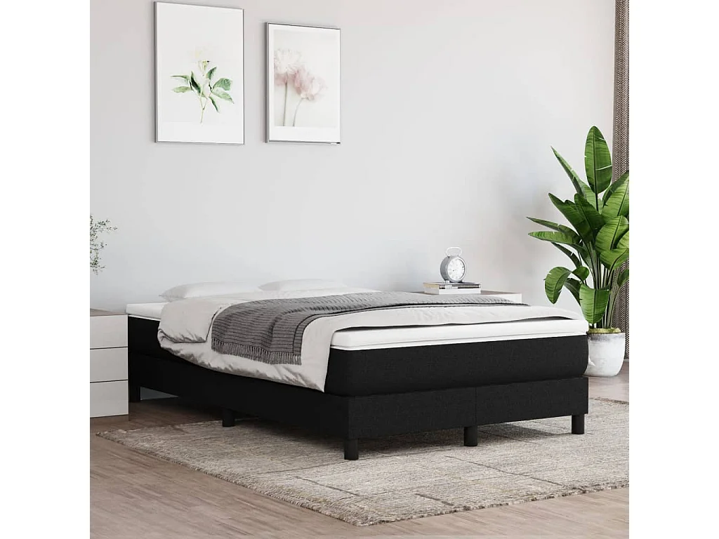 Cama continental com molas+ colchão 120x200 cm tecido preto PT530482