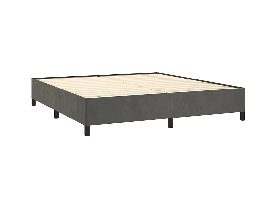 Boxspring met matras fluweel donkergrijs 180x200 cm NL18108
