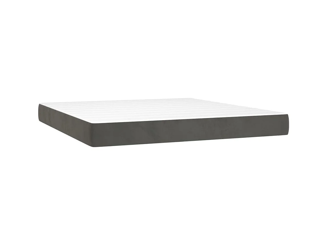 Boxspring met matras fluweel donkergrijs 180x200 cm NL18108