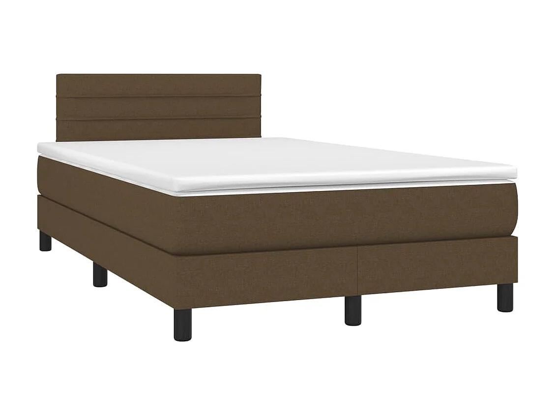 Ensemble complet boxspring - 120x200 cm + sommier tapissier + matelas Marron foncé SRGW47273