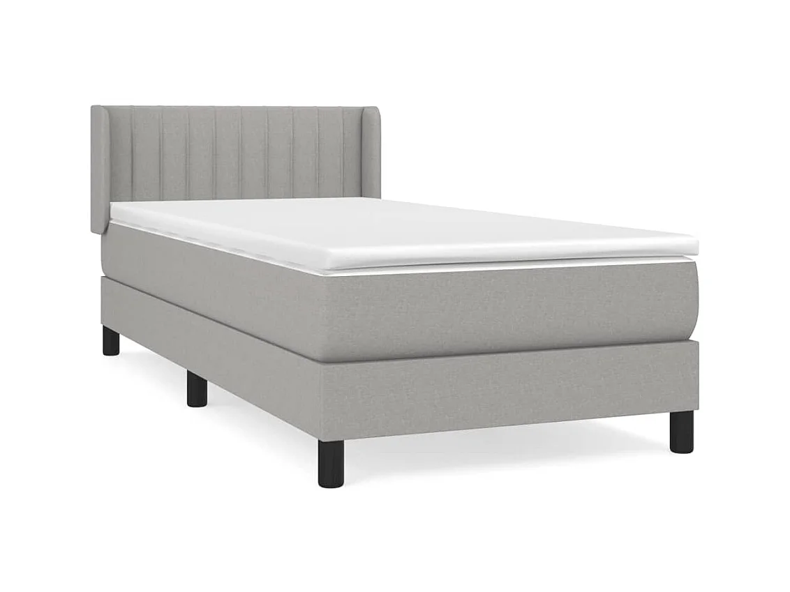 Conjunto Boxspring - 90x190 cm + Somieres + colchón tela gris claro ES35561