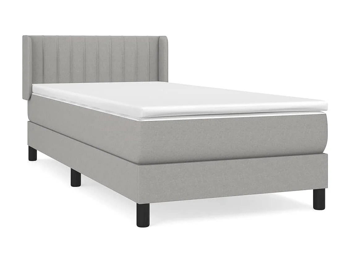 Conjunto Boxspring - 90x190 cm + Somieres + colchón tela gris claro ES35561