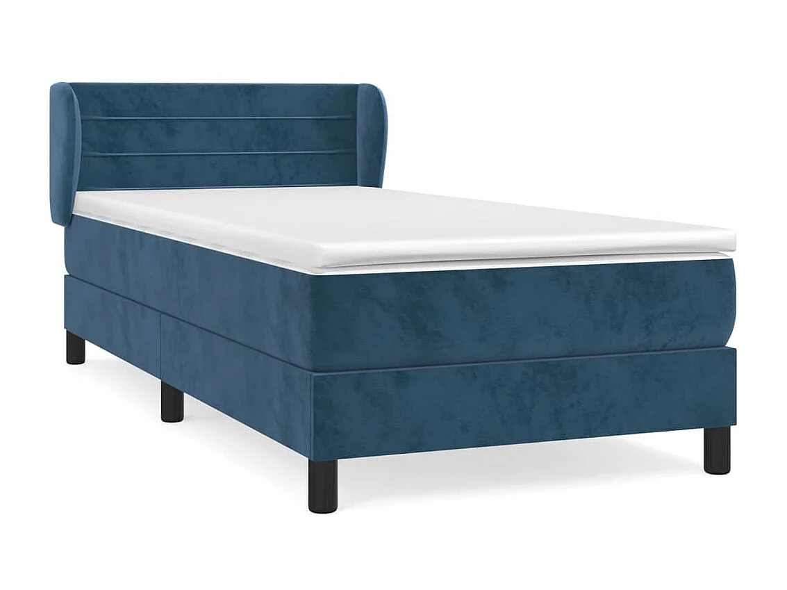 Boxspringbett mit Matratze,Bett für Schlafzimmer Dunkelblau 90x200 cm Samt -CFW88560
