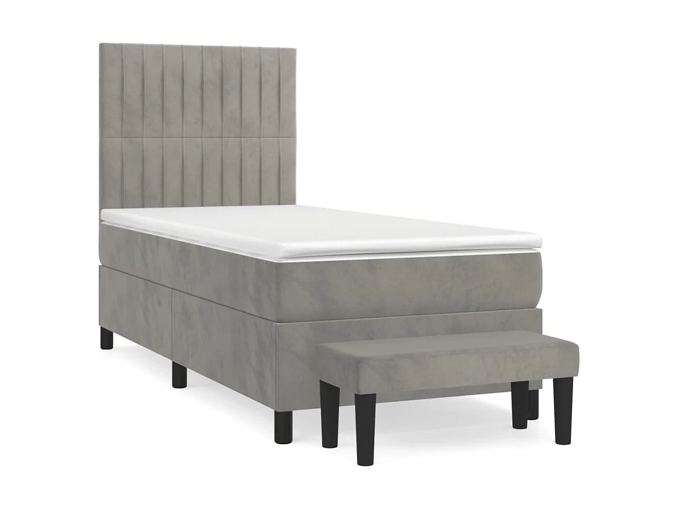 Boxspring met matras fluweel lichtgrijs 80x200 cm NL88350