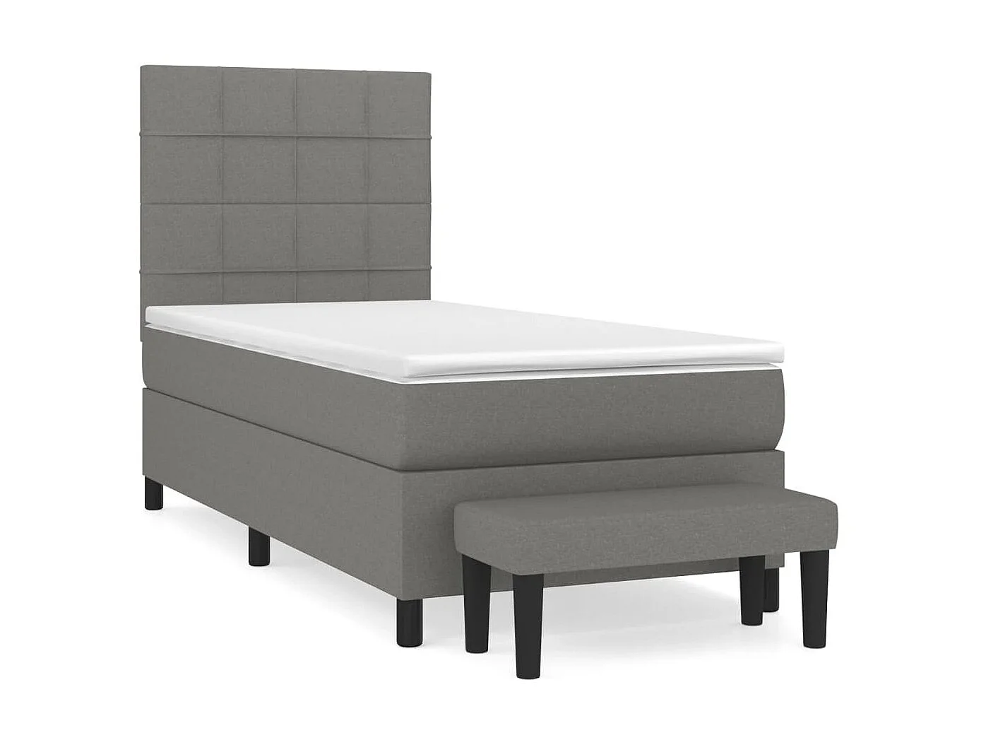 Boxspringbett mit Matratze,Bett für Schlafzimmer Dunkelgrau 100x200 cm Stoff -CFW88876