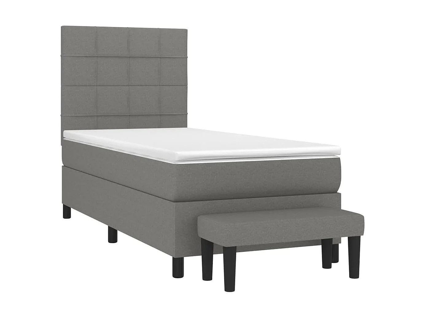 Boxspringbett mit Matratze,Bett für Schlafzimmer Dunkelgrau 100x200 cm Stoff -CFW88876