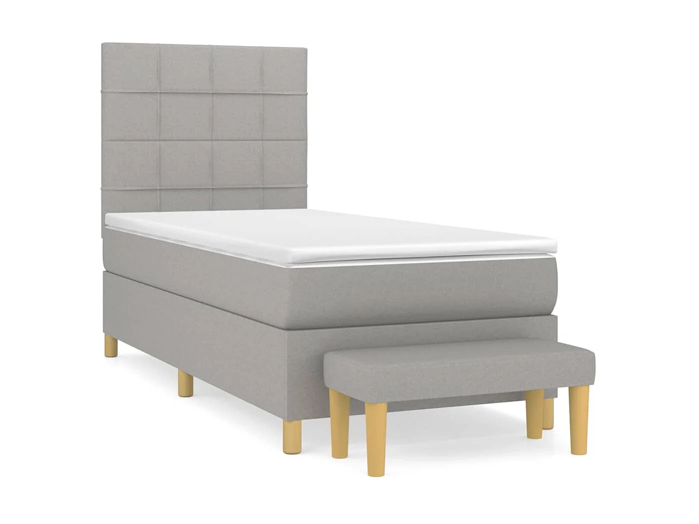 Conjunto Boxspring - 80x200 cm + Somieres + colchón tela gris claro ES37905