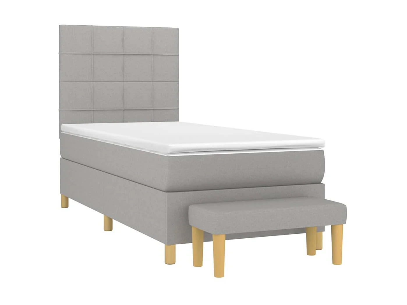 Conjunto Boxspring - 80x200 cm + Somieres + colchón tela gris claro ES37905