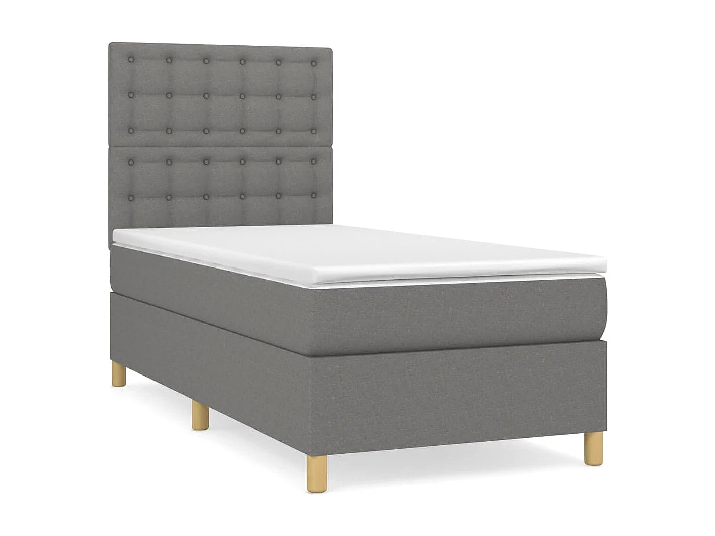 Boxspringbett mit Matratze,Bett für Schlafzimmer Dunkelgrau 100x200 cm Stoff -CFW15846