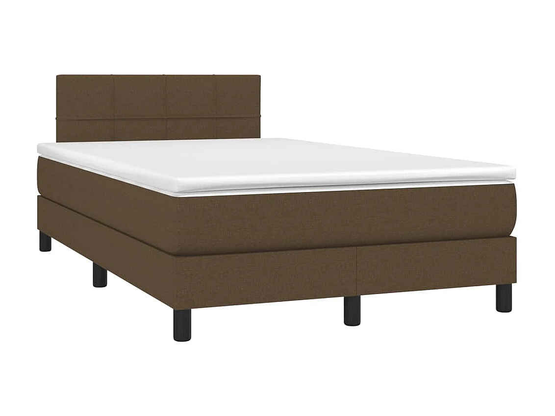 Ensemble complet boxspring - 120x200 cm + sommier à lattes de lit+ matelas + LED Marron foncé SRGW96003
