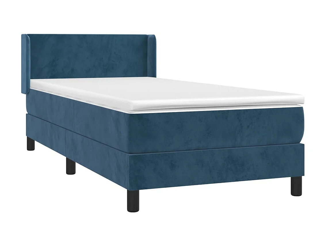 Boxspringbett mit Matratze,Bett für Schlafzimmer Dunkelblau 90x190 cm Samt -CFW72159