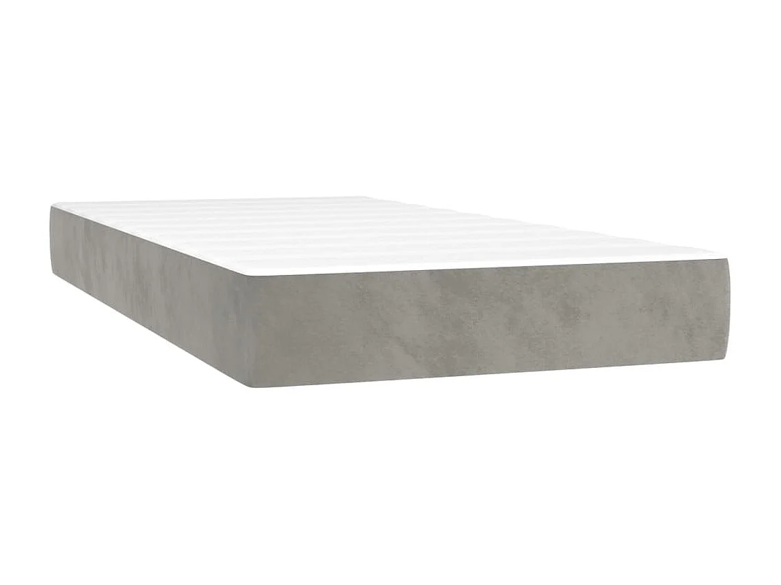 Conjunto Boxspring - 90x190 cm + Somieres + colchón terciopelo gris claro ES35599