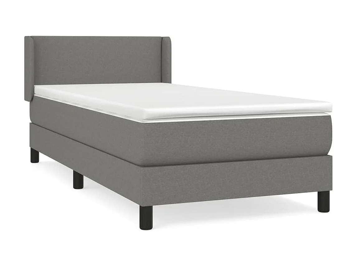 Conjunto Boxspring - 90x190 cm + Somieres + colchón tela gris oscuro ES36037