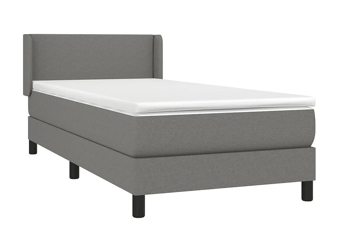Conjunto Boxspring - 90x190 cm + Somieres + colchón tela gris oscuro ES36037
