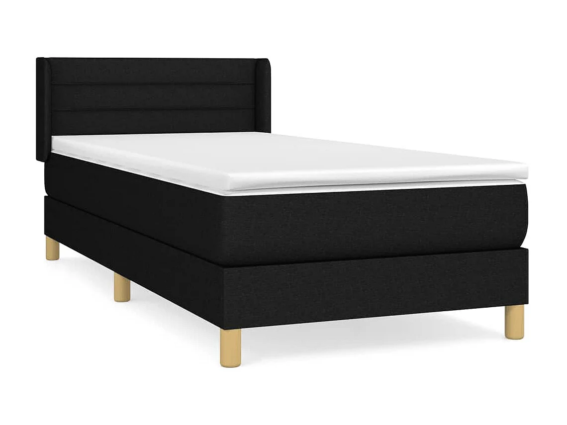 Conjunto Boxspring - 80x200 cm + Somieres + colchón tela negro ES38082