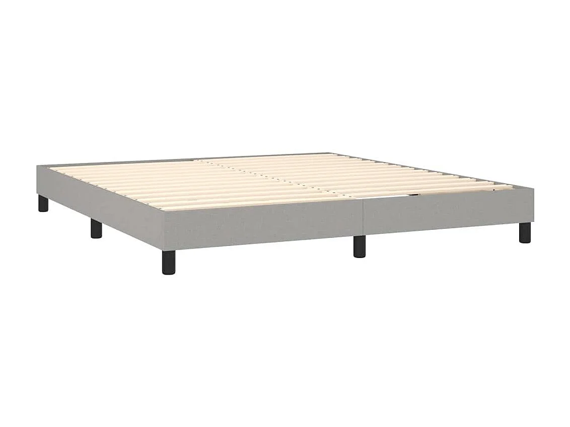 Ensemble complet boxspring - 180x200 cm + sommier à lattes de lit + matelas + LED Gris clair SRGW15682