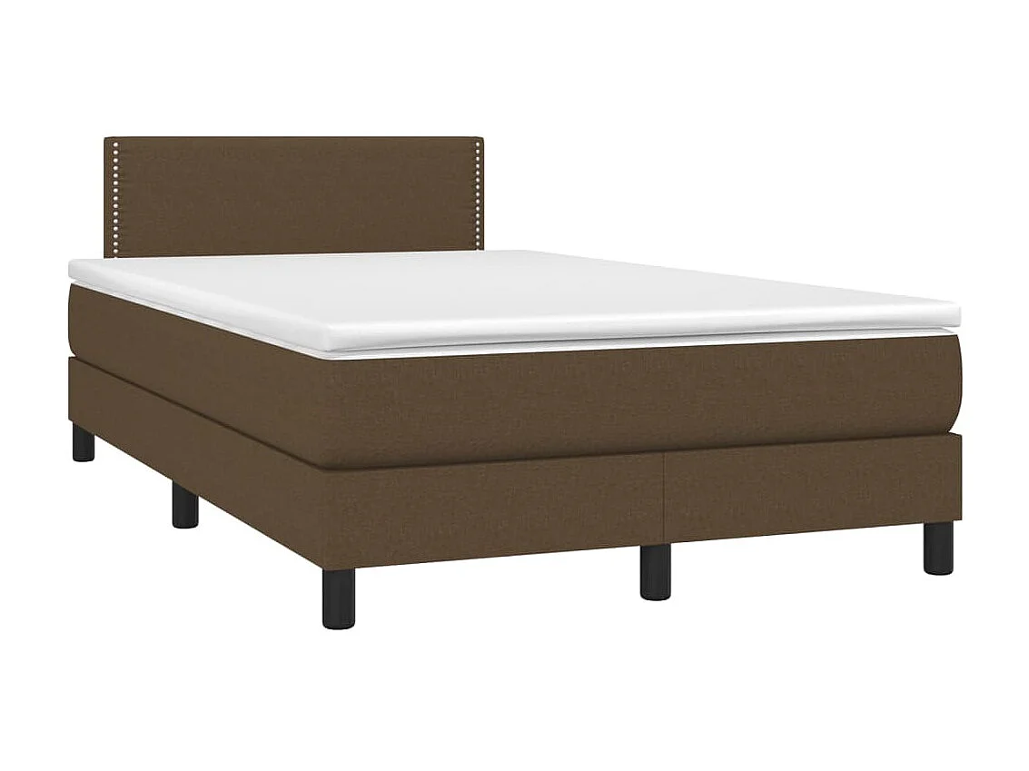 Ensemble complet boxspring - 120x200 cm + sommier à lattes de lit+ matelas + LED Marron foncé SRGW86854