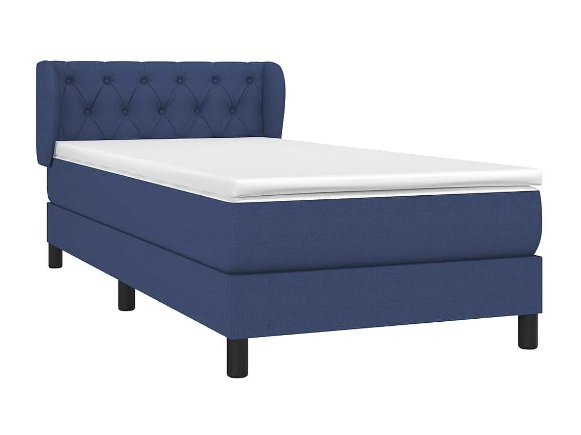 Ensemble complet boxspring - 80x200 cm + sommier tapissier + matelas Bleu Tissu SRGW80174