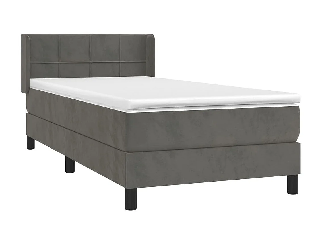 Boxspringbett mit Matratze,Bett für Schlafzimmer Dunkelgrau 90x200 cm Samt -CFW59883