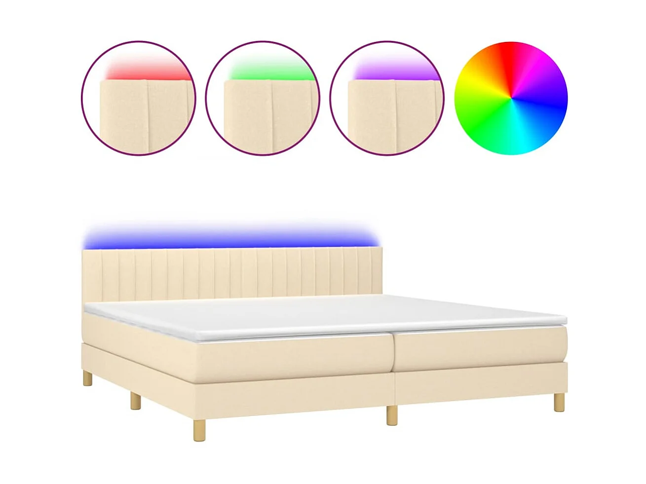 Boxspring met matras en LED stof donkergrijs 80x200 cm NL31722