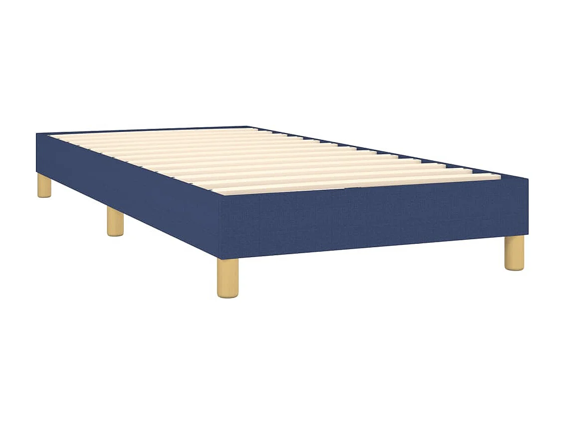 Ensemble complet boxspring - 90x200 cm + sommier tapissier + matelas Bleu Tissu SRGW24125