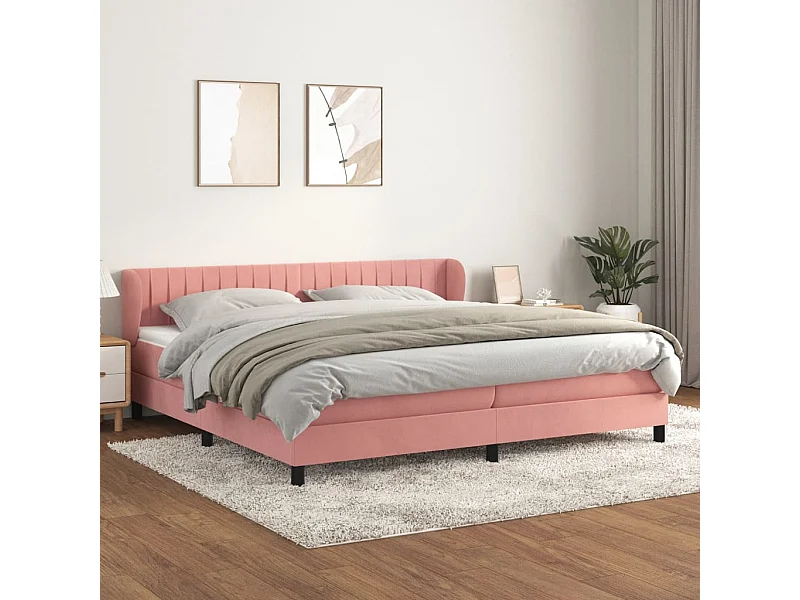 Boxspringbett mit Matratze,Bett für Schlafzimmer Rosa 200x200 cm Samt -CFW22207