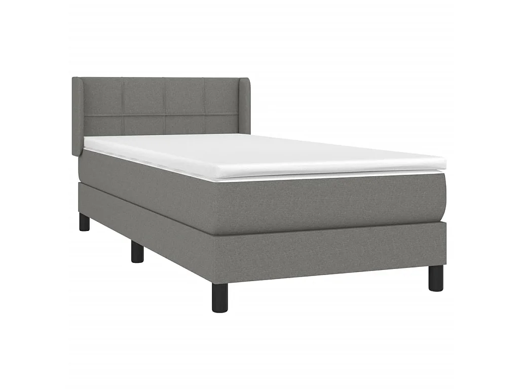 Ensemble complet boxspring - 80x200 cm + sommier tapissier + matelas Gris foncé Tissu SRGW79534