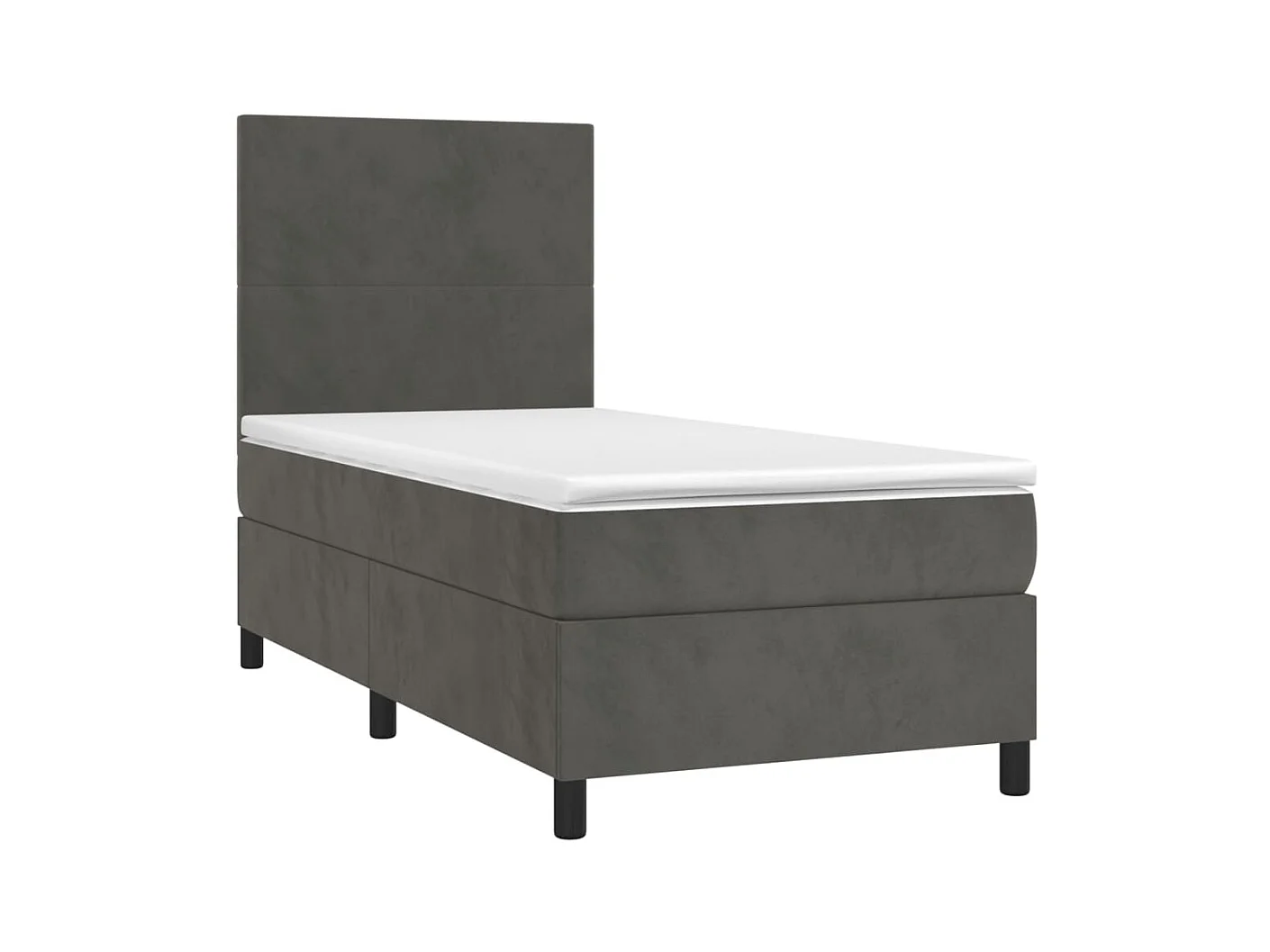 Boxspring met matras en LED fluweel donkergrijs 100x200 cm NL78550