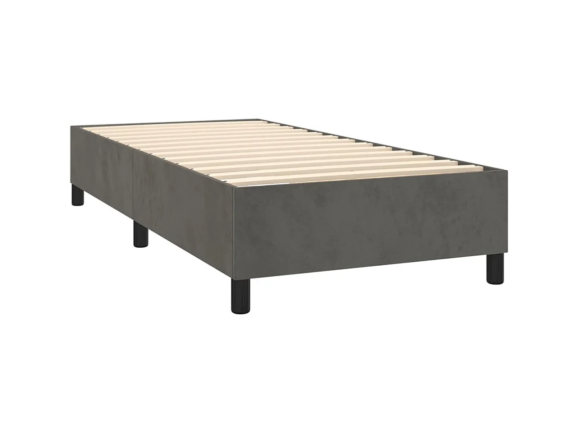 Boxspring met matras en LED fluweel donkergrijs 100x200 cm NL78550