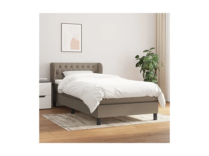 Cama continental com molas+ colchão 100x200 cm tecido cinza-acastanhado PT889182