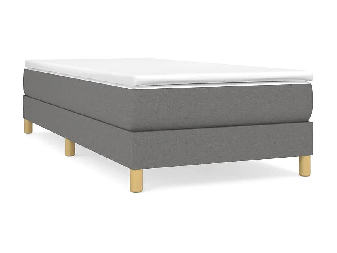 Ensemble complet boxspring - 90x190 cm + sommier tapissier + matelas Gris foncé Tissu SRGW27250