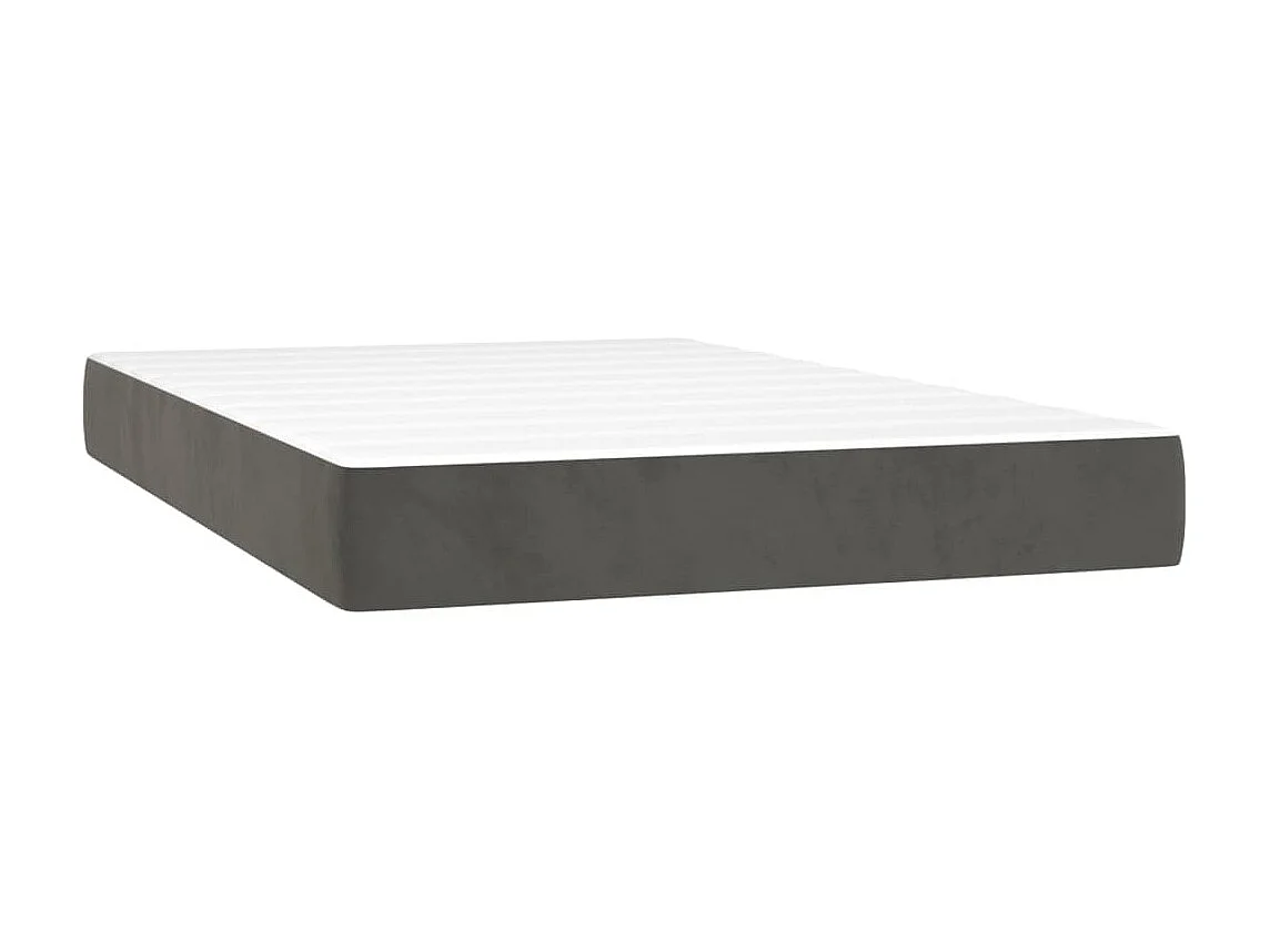 Cama continental boxspring com colchão 120x200 cm veludo cinzento-escuro PT480023