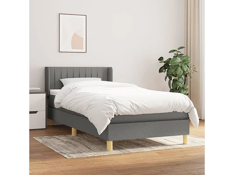 Conjunto Boxspring - 100x200 cm + Somieres + colchón tela gris oscuro ES37426