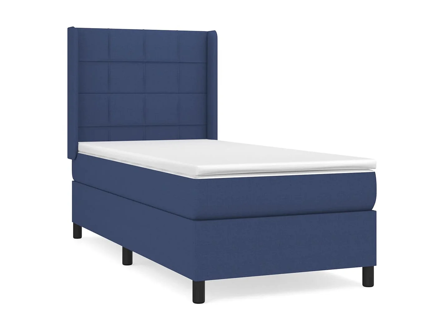 Cama continental com molas+ colchão 80x200 cm tecido azul PT689145