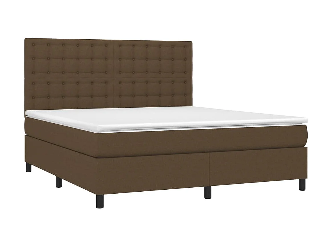 Ensemble complet boxspring - 180x200 cm + sommier tapissier + matelas Marron foncé SRGW15802