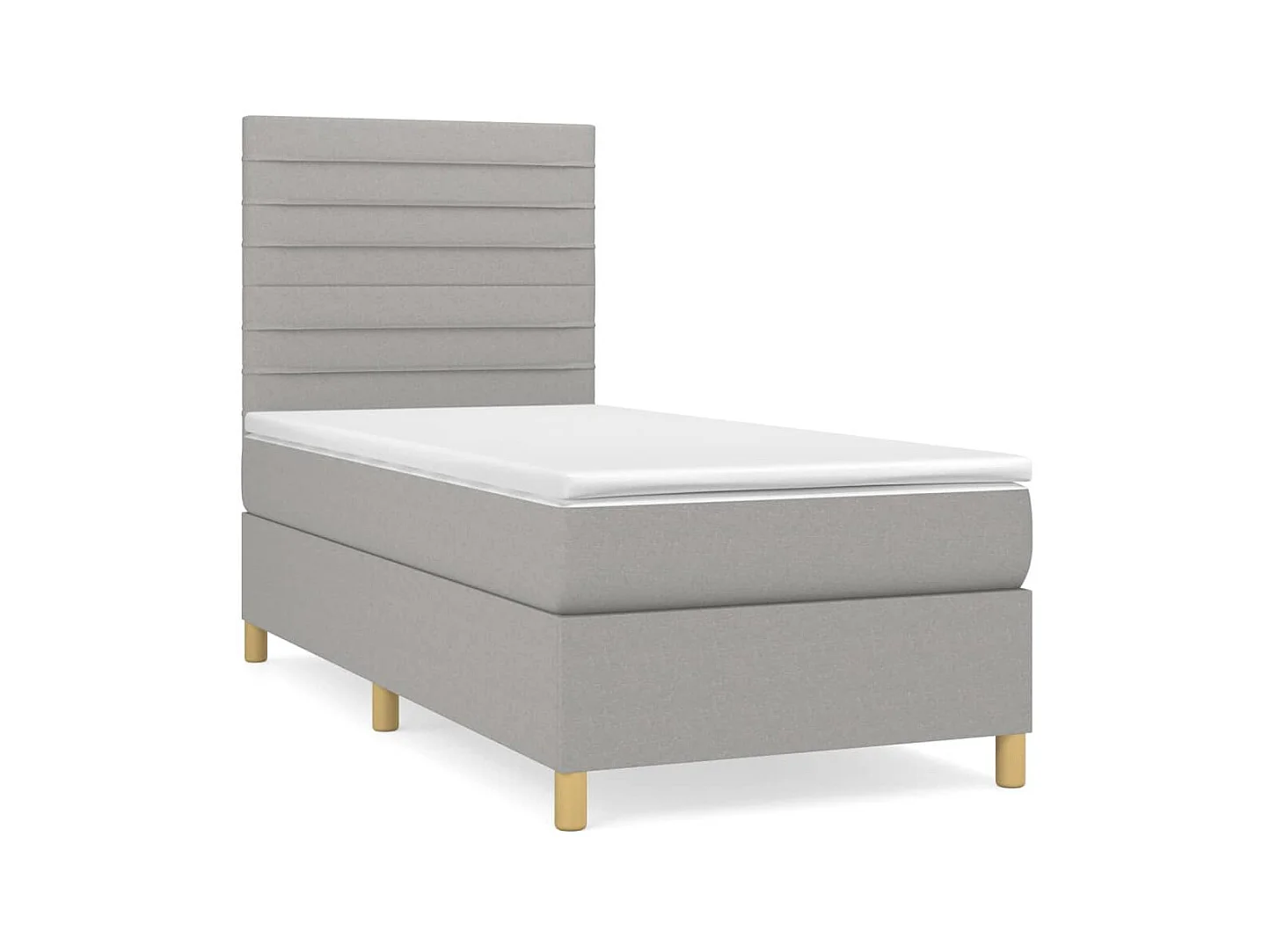 Conjunto Boxspring - 90x190 cm + Somieres + colchón tela gris claro ES36941