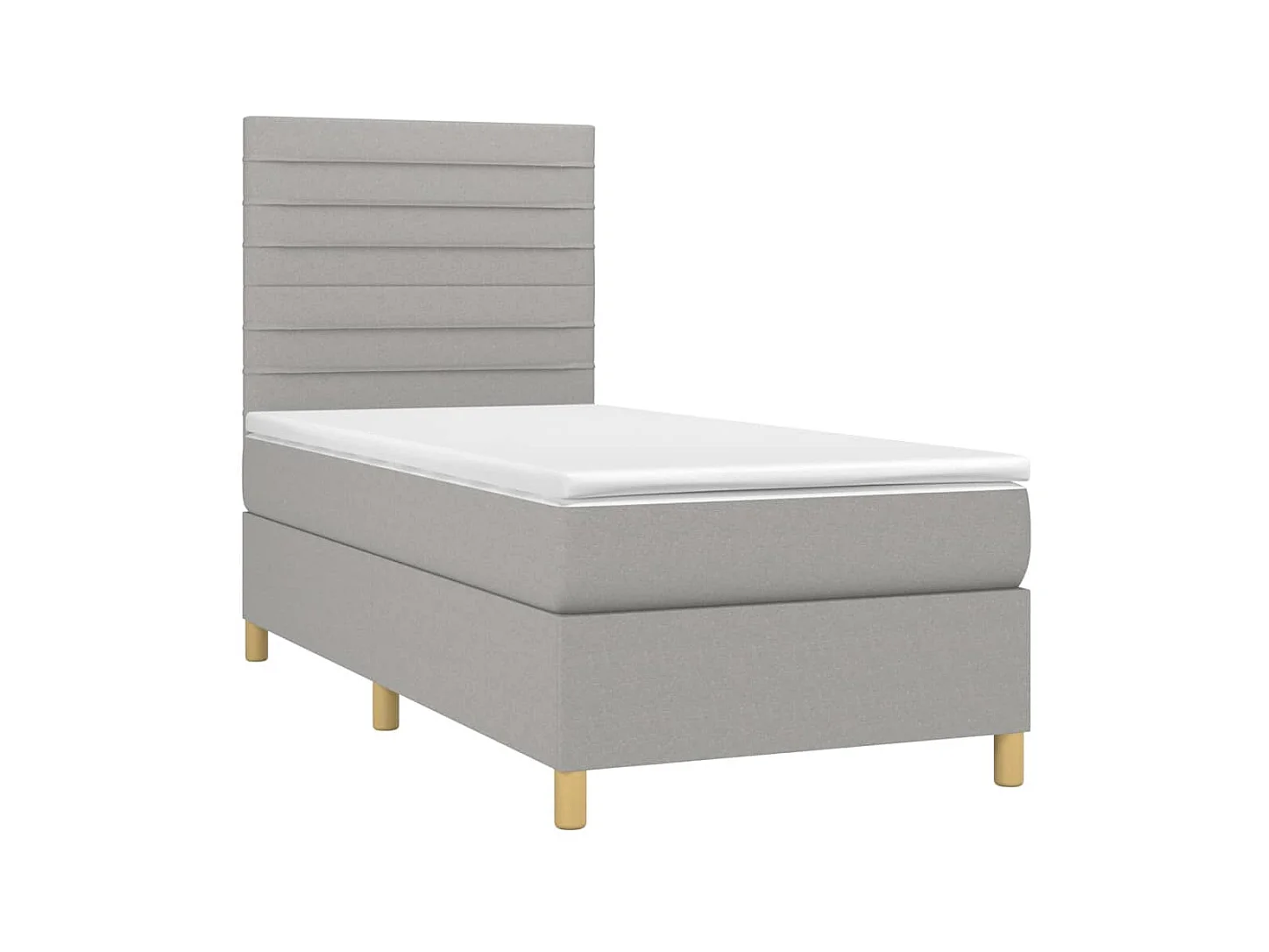 Conjunto Boxspring - 90x190 cm + Somieres + colchón tela gris claro ES36941