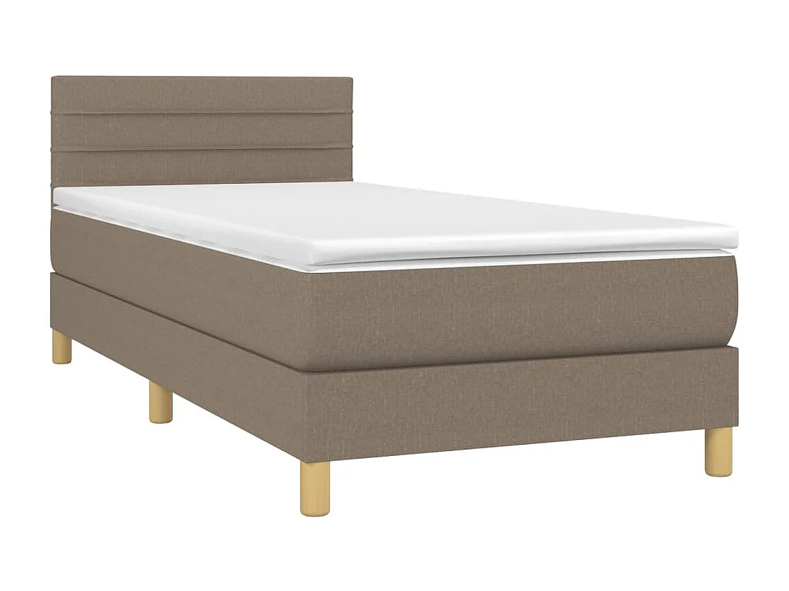 Cama continental com molas+ colchão 100x200 cm tecido cinza-acastanhado PT166724