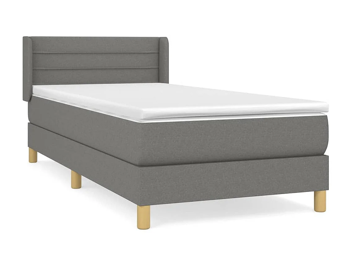 Conjunto Boxspring - 100x200 cm + Somieres + colchón tela gris oscuro ES37727