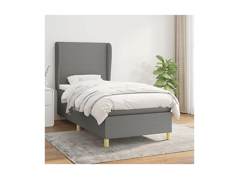 Boxspringbett mit Matratze,Bett für Schlafzimmer Dunkelgrau 80x200 cm Stoff -CFW17869
