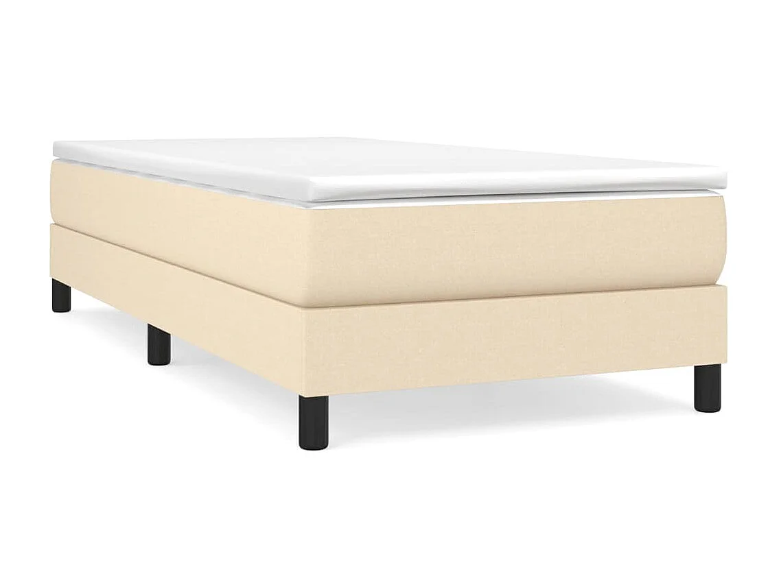 Ensemble complet boxspring - 90x200 cm + sommier tapissier + matelas Crème Tissu SRGW37965