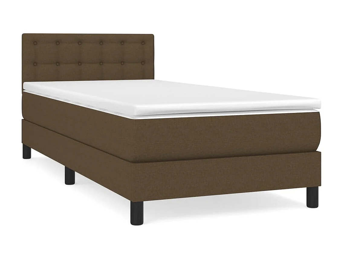 Cama continental com molas+ colchão 80x200 cm tecido castanho-escuro PT187133